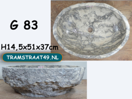Badkamer waskom grijs / wit G83 (51x37cm)