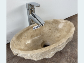 Smalle ovale fontein wc riviersteen kleurig OK310 (36x21cm)