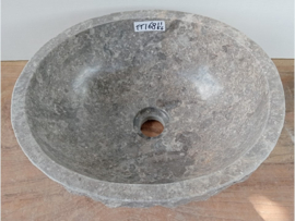 Riviersteen waskom grijs/wit TT168 (37x31cm)