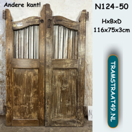Lage (tuin)poort teak hout N124-50
