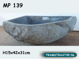 Hoekige waskom riviersteen MP139