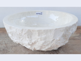Beige / wit wastafel natuursteen rond VV416 (H15xØ41cm)