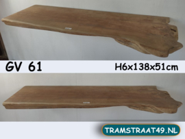 Teak wortel plank / wastafelblad GV61