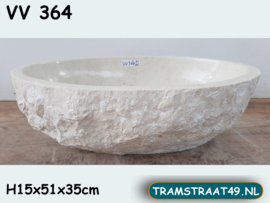 Badkamer waskom ovaal wit/beige VV364 (51x35cm)
