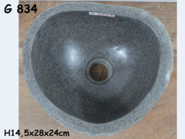 Lavabo toilet riviersteen G834 (28x24cm)