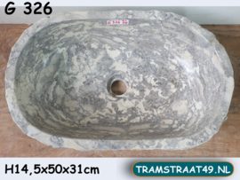 Waskom grijs / wit gemêleerd G326 (50x31cm)