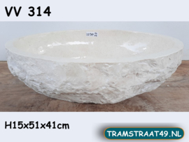 Ovale wastafel wit/beige VV314 (51x41cm)