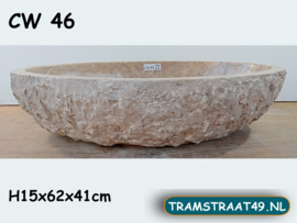 Meerkleurig brede pompbak riviersteen CW46 (62x41cm)