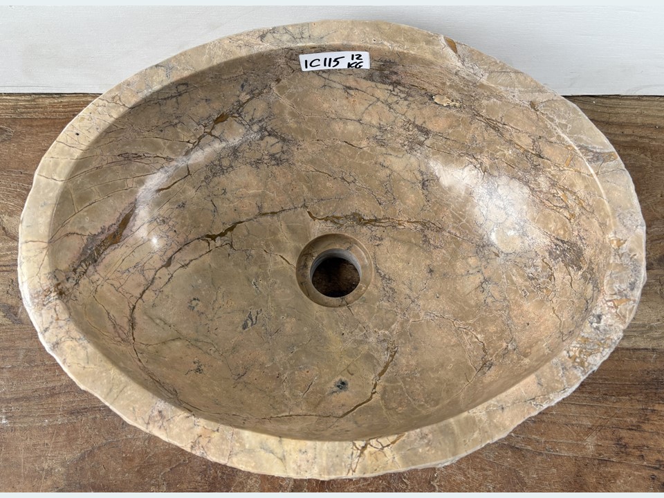 Kleurige waskom natuursteen IC115 (40x31cm)