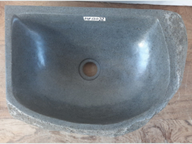 Hoek wasbak riviersteen MP120