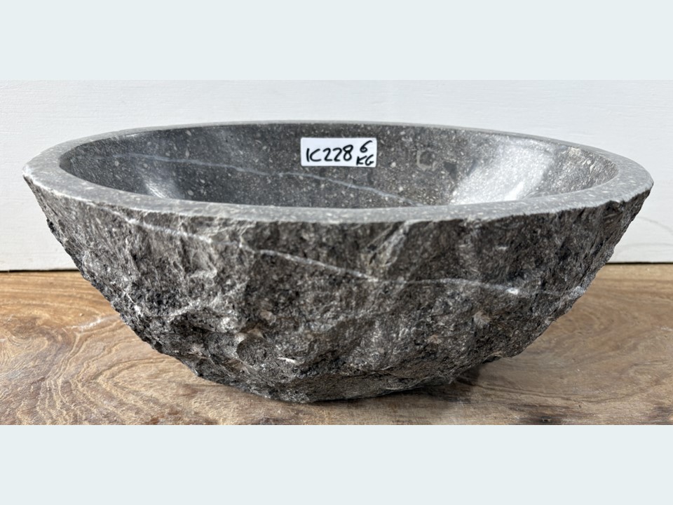Grijs / wit marmer waskom wc IC228 (31x21cm)