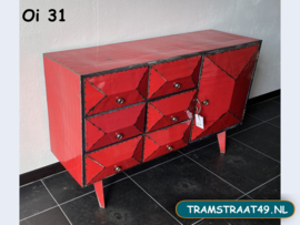 Dressoir rood van oliedrum Oi31