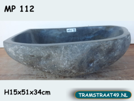 Hoekige wasbak riviersteen MP112