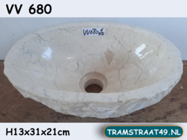 Ovale fontein toilet wit/beige VV680 (31x21cm)