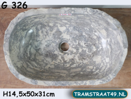 Waskom grijs / wit gemêleerd G326 (50x31cm)