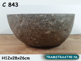 Toilet waskom uit riviersteen C843 (28x26cm)