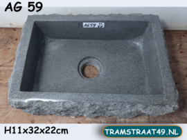 Waskom toilet riviersteen AG59 (32x22cm)