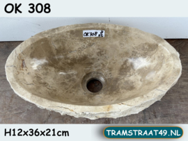 Smalle ovale fontein wc meerkleurig OK308 (36x21cm)