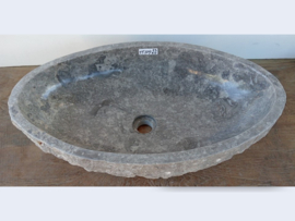 Ovale waskom grijs / wit TT104 (61x36cm)