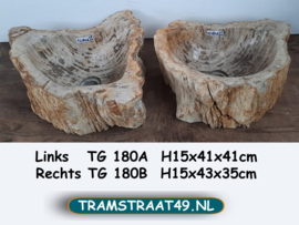 Wastafel set van versteend hout TG180