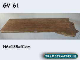 Teak wortel plank / wastafelblad GV61