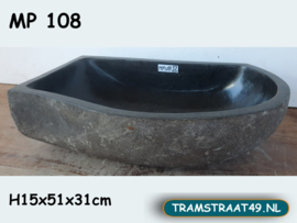Riviersteen wastafel driehoek MP108