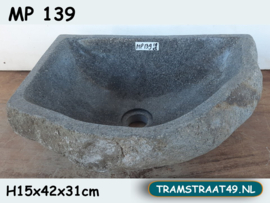 Hoekige waskom riviersteen MP139
