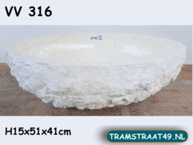 Badkamer waskom wit/beige VV316 (51x41cm)