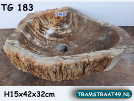 Wasbak van versteend hout TG183 (42x32cm)