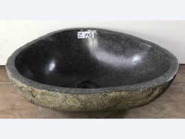 Natuurlijke riviersteen waskom Z79 (40x33cm)