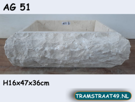 Vierkante waskom beige/wit AG51 (47x36cm)