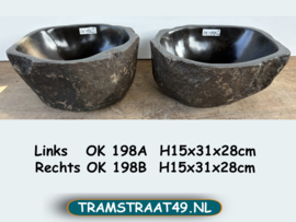 Matchende waskommen uit dezelfde steen OK198 (31x28cm)