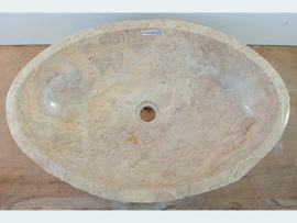 Meerkleurig brede lavabo riviersteen CW40 (61x41cm)