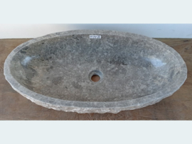Lange lavabo riviersteen grijs/wit/beige TT97 (71x37cm)