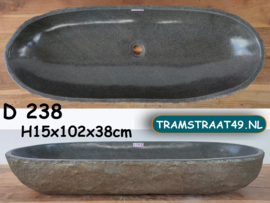 Riviersteen wasbak trog  (102x38cm)