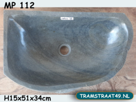 Hoekige wasbak riviersteen MP112
