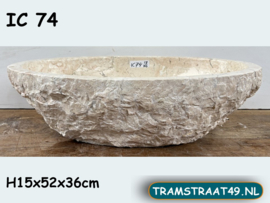 Pompbak riviersteen wit / beige IC74