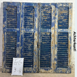 Blauwe lage vintage shutters (set van 4 shutters) EG3-8