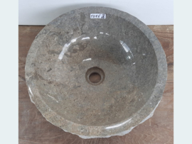 Grijs / wit / beige waskom marmer rond TG56 (H15xØ40 cm)