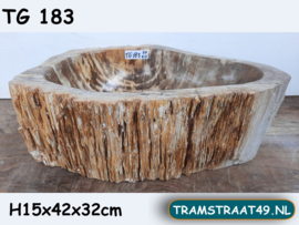 Wasbak van versteend hout TG183 (42x32cm)