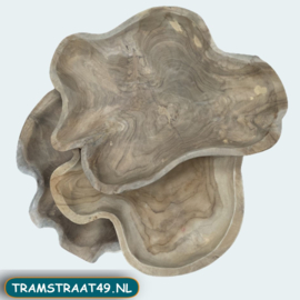 Schaal teak hout natural