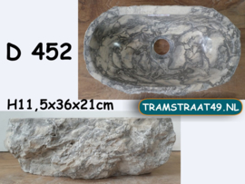 Fonteintje wc grijs / wit  D452 (36x21cm)
