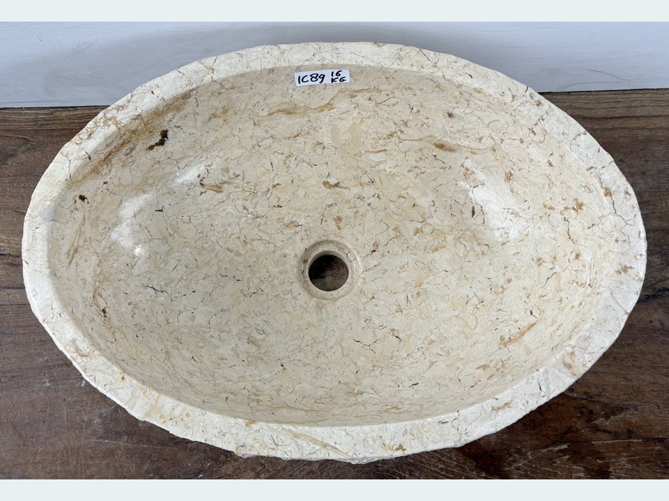 Pompbak badkamer beige/wit marmer IC89 (51x36cm)