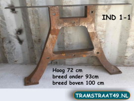 Industriële tafelpoten extra breed 72cm hoog - per 2 IND1-1
