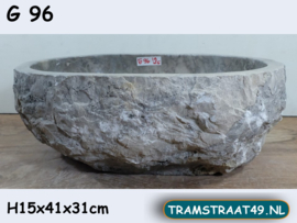 Marmeren waskom grijs / wit G96 (41x31cm)