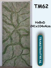 Groen / grijs wandpaneel houtsnijwerk hoog TM62