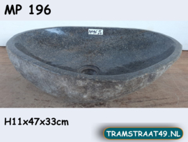 Lage wasbak riviersteen MP196 (47x33cm)
