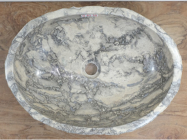 Badkamer waskom grijs / wit G83 (51x37cm)