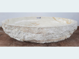 Marmeren waskom wit/beige VZ52 (61x42cm)