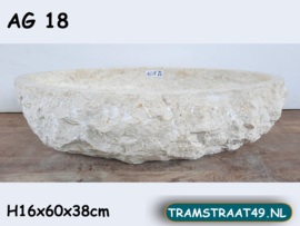 Badkamer waskom ovaal wit/beige AG18 (60x38cm)